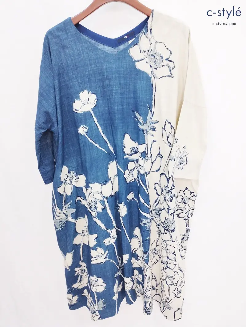 45R フォーティーファイブアール セルビッチアネモネ ワンピース 0 インディゴ系 レディース