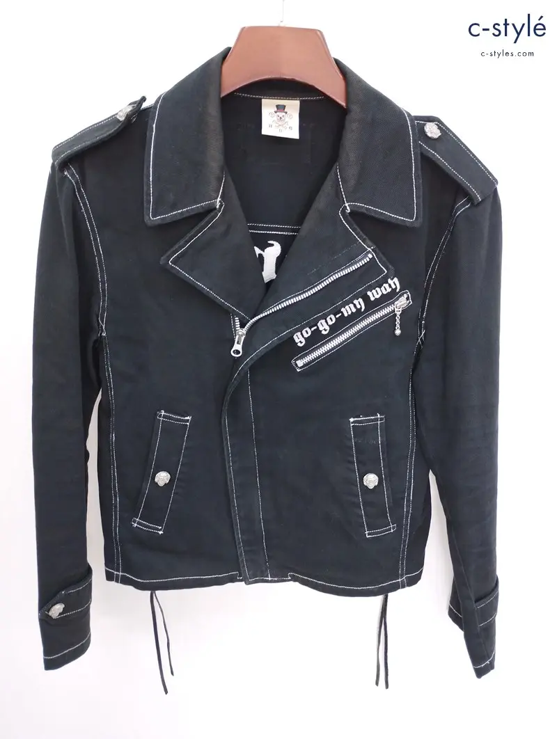 CREAM SODA クリームソーダ HUG ライダースジャケット M ブラック 綿100%