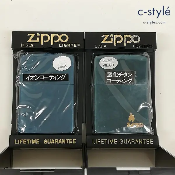 ZIPPO ジッポー オイルライター ブルー系 イオンコーティング 窒化チタンコーティング 1994年製 喫煙具