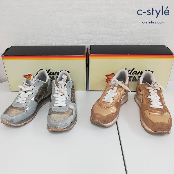 Atlantic STARS アトランティックスターズ スニーカー 41 シルバー ゴールド ANTARES ANTARCOO86B