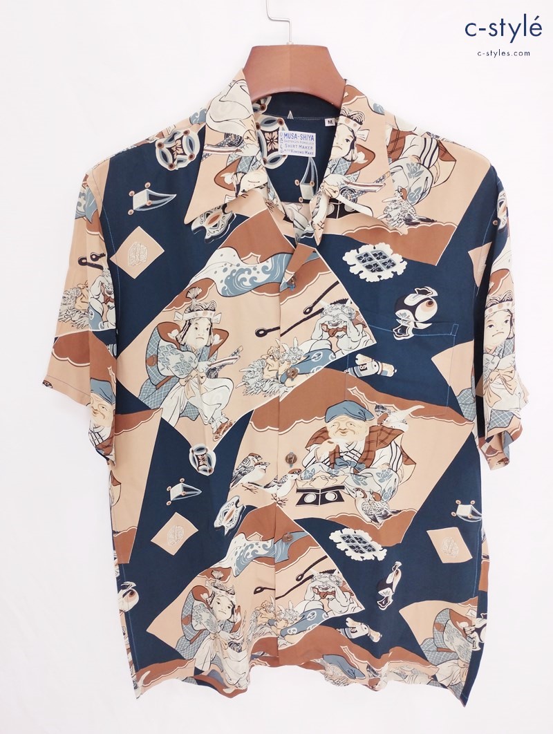 SUN SURF サンサーフ アロハシャツ M マルチカラー 総柄 MUSA-SHIYA JAPAN OLDEN TALES SS32290