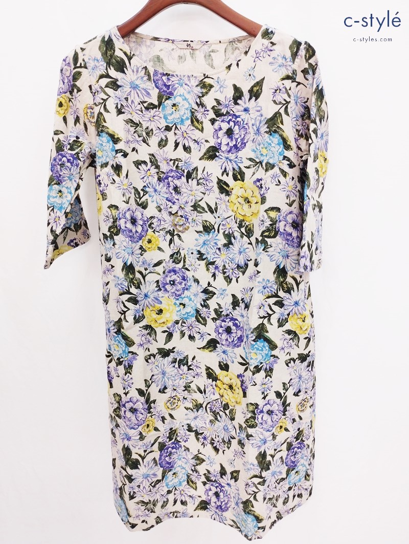 45R フォーティーファイブアール ワンピース 0 マルチカラー リネン 花柄 7-04-5019 レディース