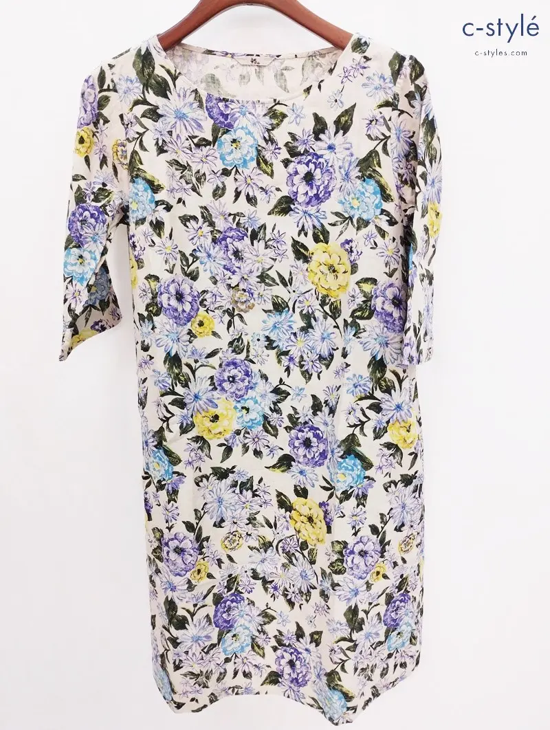 45R フォーティーファイブアール ワンピース 0 マルチカラー リネン 花柄 7-04-5019 レディース