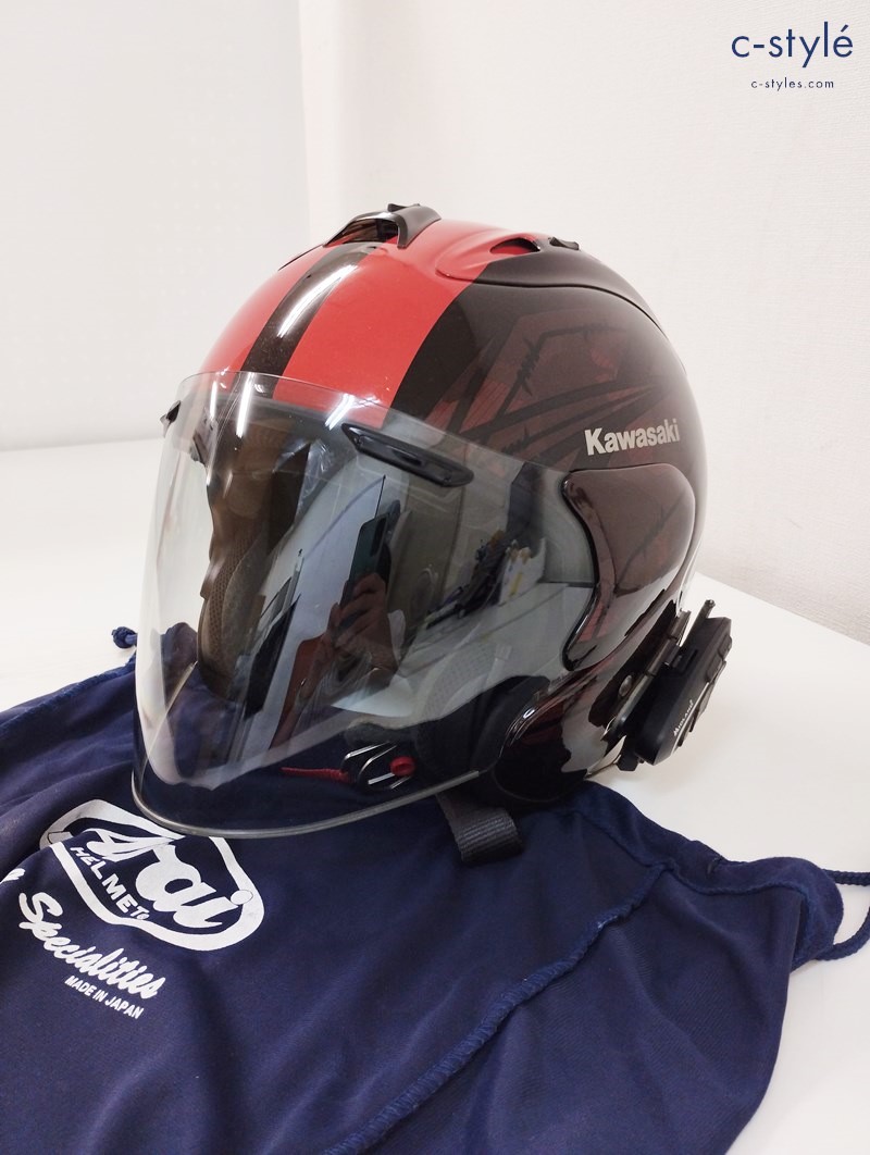 Arai アライ SZ-RAM4ブラスト ヘルメット 59.60cm ブラウン×オレンジ インカム装着済 バイク用品