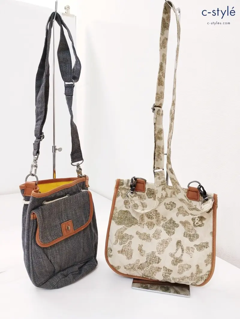 45rpm& ショルダーバッグ ミニバッグ 綿100% 部分牛革 日本製 レディース 計2点