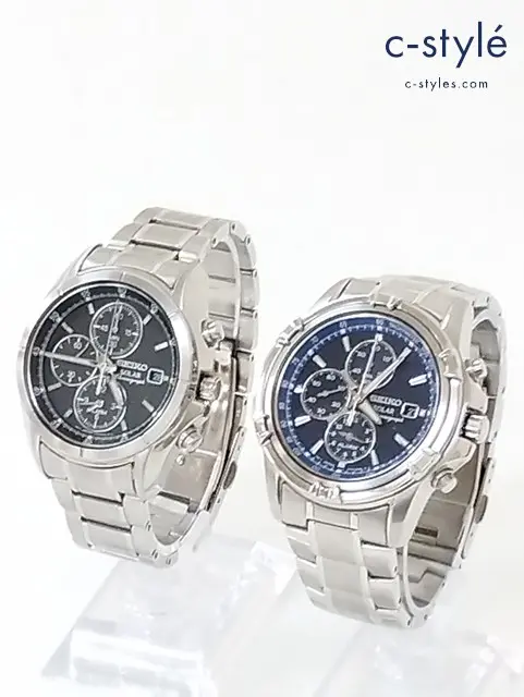 SEIKO セイコー 腕時計 シルバー V172-0AB0 V172-0AJ0 クロノグラフ