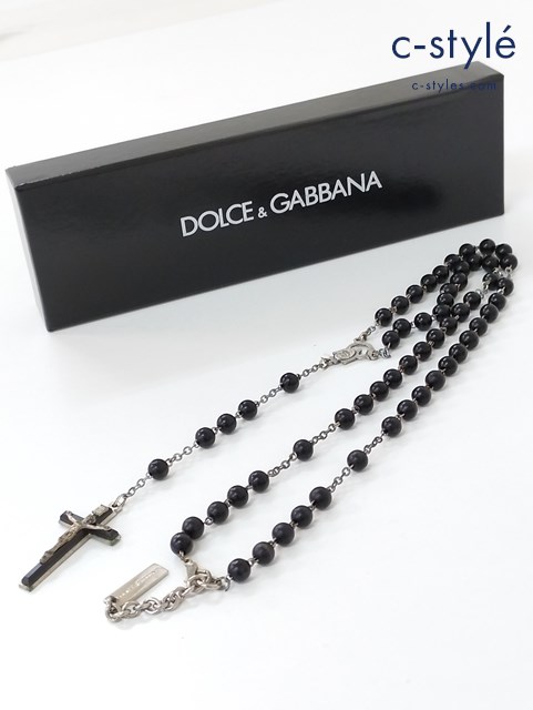 DOLCE＆GABBANA ドルチェ&ガッバーナ ロザリオ ネックレス シルバー 十字架 クロストップ BJ0540