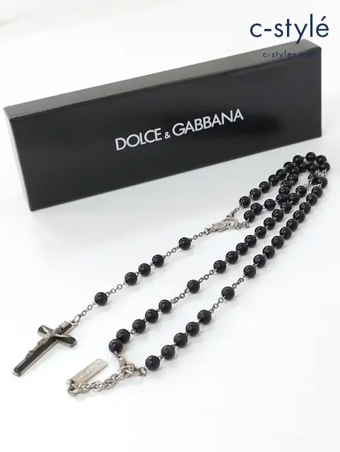 DOLCE＆GABBANA ドルチェ&ガッバーナ ロザリオ ネックレス シルバー 十字架 クロストップ BJ0540