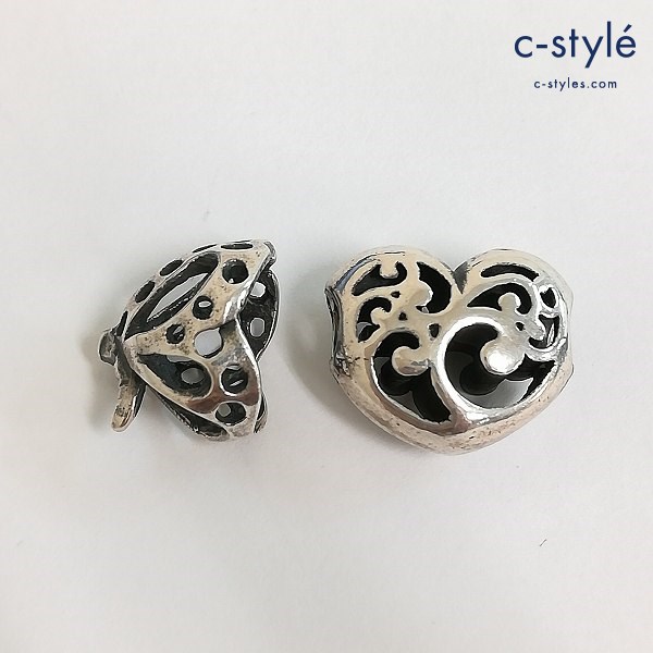 TROLLBEADS トロールビーズ ダンスバタフライ ハート シルバー LAA 925S 計2点