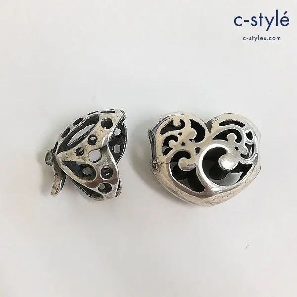 TROLLBEADS トロールビーズ ダンスバタフライ ハート シルバー LAA 925S 計2点