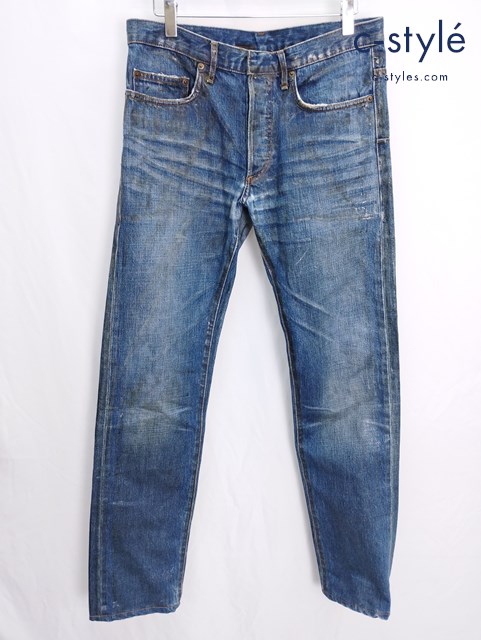 Dior ディオール デニムパンツ 30 インディゴ ラスターコーティング ボタンフライ