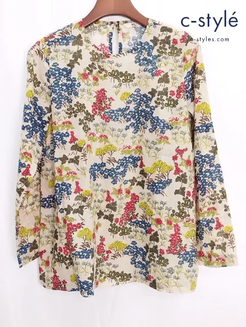 45R フォーティーファイブアール ブラウス 3 マルチカラー 花柄 ボタニカル柄 長袖 レディース