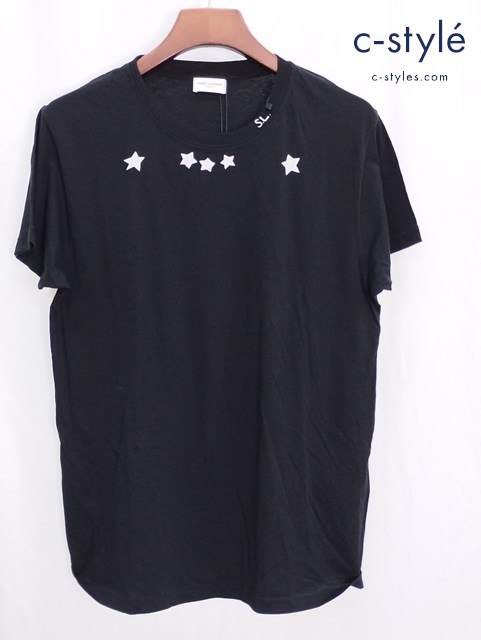SAINT LAURENT PARIS サンローランパリ 半袖Tシャツ M ブラック スタープリント 綿100% 412182 Y2SC1