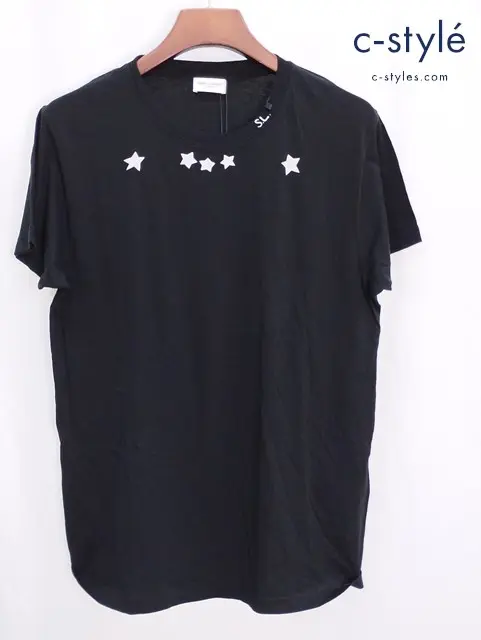 SAINT LAURENT PARIS サンローランパリ 半袖Tシャツ M ブラック スタープリント 綿100% 412182 Y2SC1