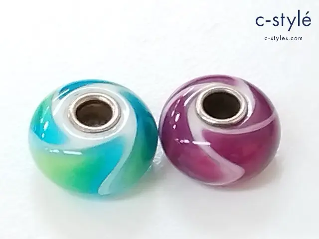 TROLLBEADS トロールビーズ ガラスビーズ マルチカラー アルマジロ アクセサリー 計2点