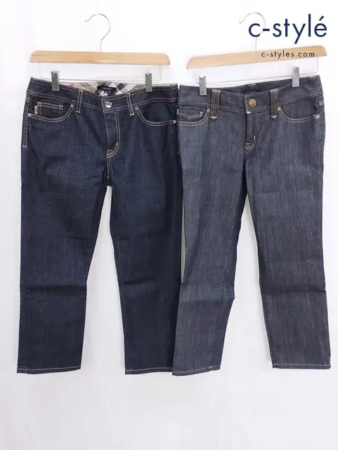 BURBERRY バーバリー デニムパンツ 36 40 インディゴ ジーンズ レディース