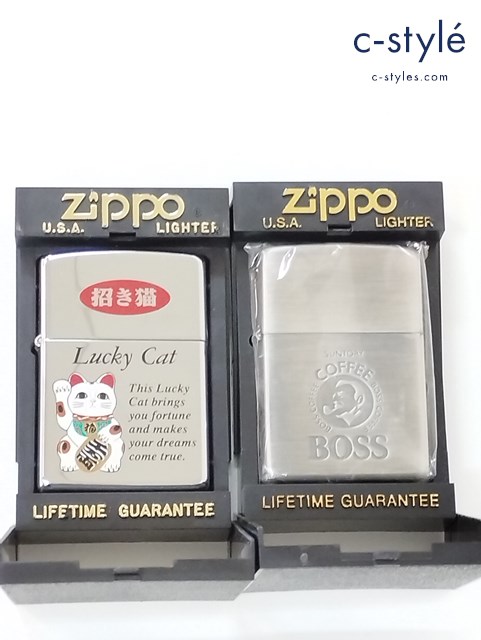 ZIPPO ジッポー オイルライター サントリー BOSS CAFE 1997年製 ラッキーキャット 招き猫 1993年製 喫煙具
