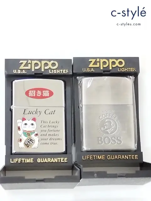 ZIPPO ジッポー オイルライター サントリー BOSS CAFE 1997年製 ラッキーキャット 招き猫 1993年製 喫煙具