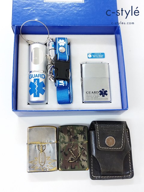 ZIPPO ジッポー オイルライター GUARD 1998年 カモフラージュ 1991年 BOMB 2002年 ケース 喫煙具 計4点