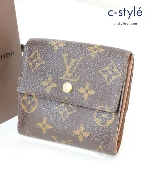 LOUIS VUITTON ルイヴィトン 2つ折り財布 ブラウン モノグラム ポルトフォイユエリーズ M61654