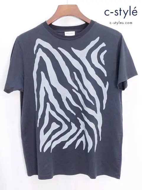 SAINT LAURENT PARIS サンローランパリ 半袖 Tシャツ M ブラック 綿100% 412455 Y2RU1