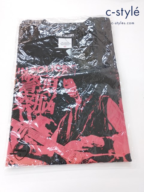 RUDE GALLERY ルードギャラリー 半袖Tシャツ M ブラック コラボ ロックバンド BRAIN POLICE 頭脳警察