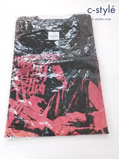 RUDE GALLERY ルードギャラリー 半袖Tシャツ M ブラック コラボ ロックバンド BRAIN POLICE 頭脳警察