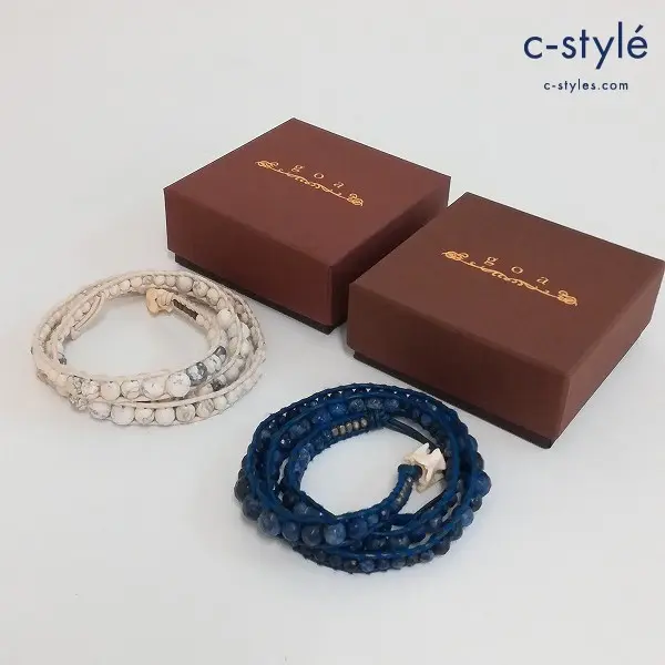 goa ゴア ブレスレット ベージュ ネイビー ストーン アクセサリー 計2点