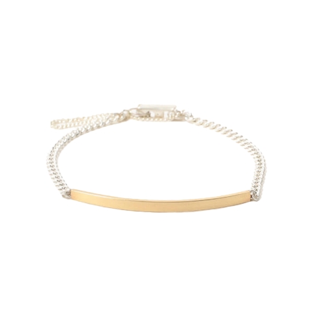 BEAMS Planets(ビームス プラネッツ) MASATO INOUE × BEAMS Planets / 別注 シルバー チェーン × ブラス バー ブレスレット BR-CB-1 SP