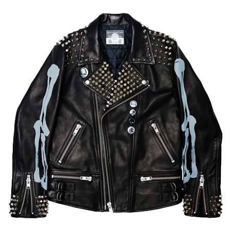 BLACKMEANS(ブラックミーンズ) レザージャケット 「blackmeans」×「丸岡 和吾」鋲ジャン BONES01