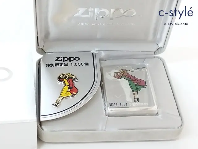 ZIPPO ジッポー オイルライター シルバー Windy Girl 特別限定品 ピンバッジ付 1996年 喫煙具