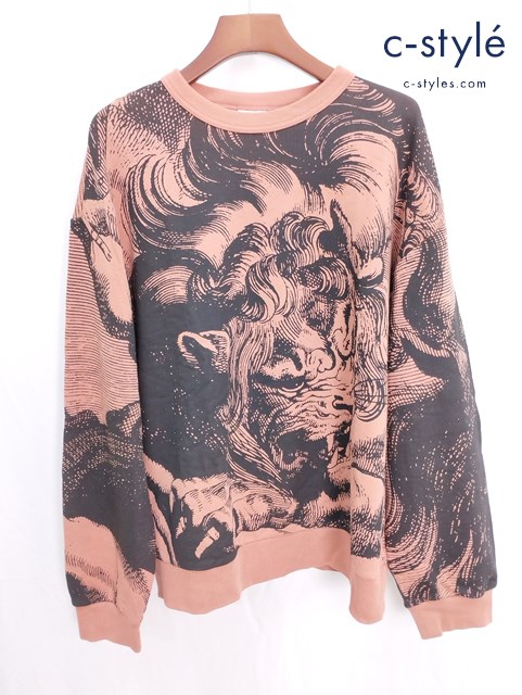 DRIES VAN NOTEN 長袖 トレーナー HAX PR SWEATSHIRT M ブラック×サーモンピンク系