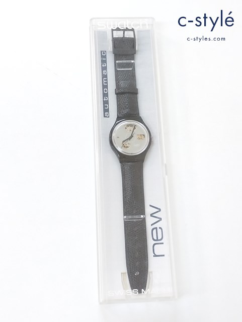 swatch スウォッチ 腕時計 機械式 自動巻き BLACK MOTION ブラックモーション SAB100 ブラック