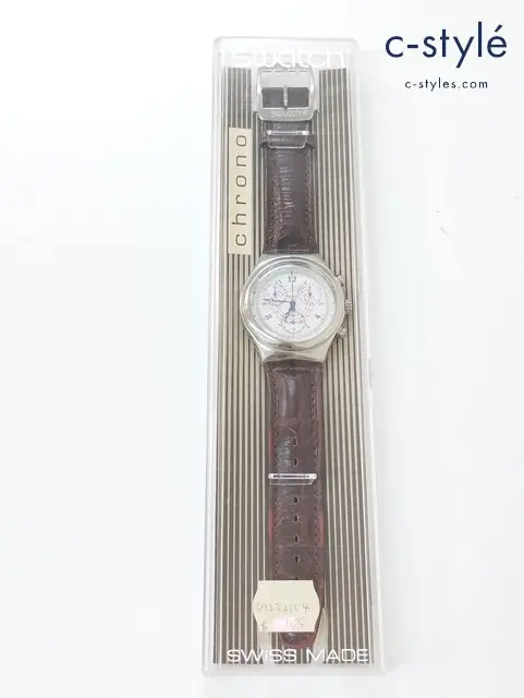 swatch スウォッチ 腕時計 クォーツ RICHESSE INTERIEURE YCS103 シルバー×ブラウン