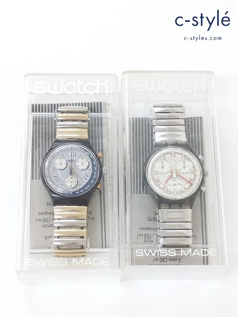 swatch スウォッチ 腕時計 クォーツ ALABAMA SCN105 シルバー×ゴールド PLEASURE DOME SCM106 シルバー 計2点
