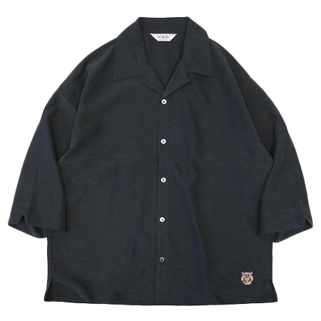 CALEE(キャリー) シャツ 2022春夏 CL-22SS046 3/4 Sleeve R/P drop shoulder shirt ◆ CALEE キャリー : 7分袖ドロップショルダーシャツ Black