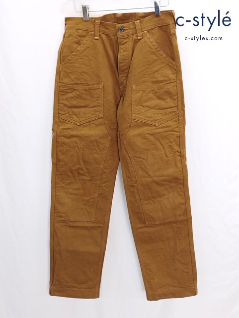 UNION SPECIAL OVERALLS ユニオンスペシャルオーバーオールズ レッドスレッド ワークパンツ 30×32 ブラウン系