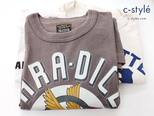 THE REAL McCOY’S ザ・リアルマッコイズ 半袖 Tシャツ 36 ホワイト系 ベージュ系 グレー系 計3点