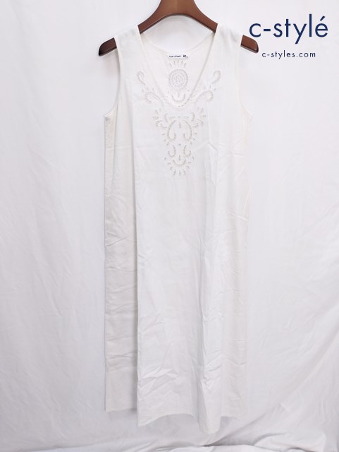 45R フォーティーファイブアール ノースリーブ ワンピース 2 ホワイト系 カットワーク レディース