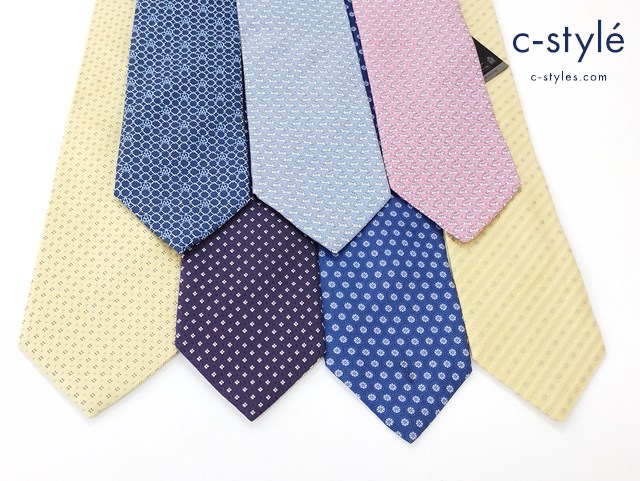 dunhill ダンヒル ネクタイ イエロー ピンク ブルー系 イタリア製 計7点