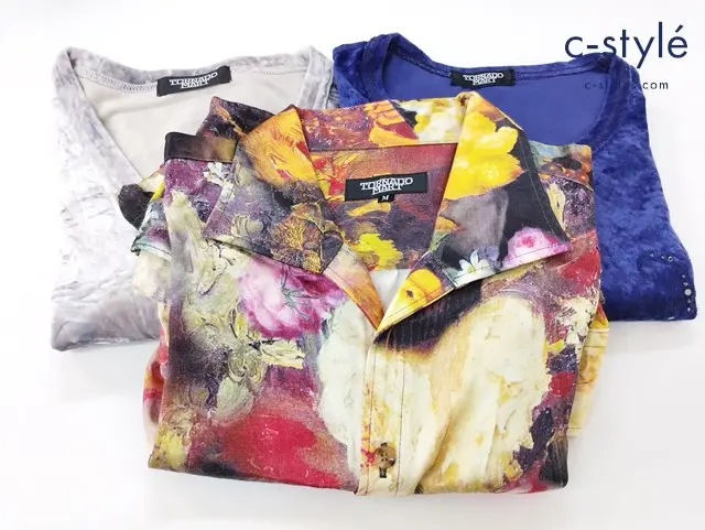 TORNADO MART トルネードマート Tシャツ 長袖 紫系 総柄 マルチカラー M 花柄 マルチカラー 計3点