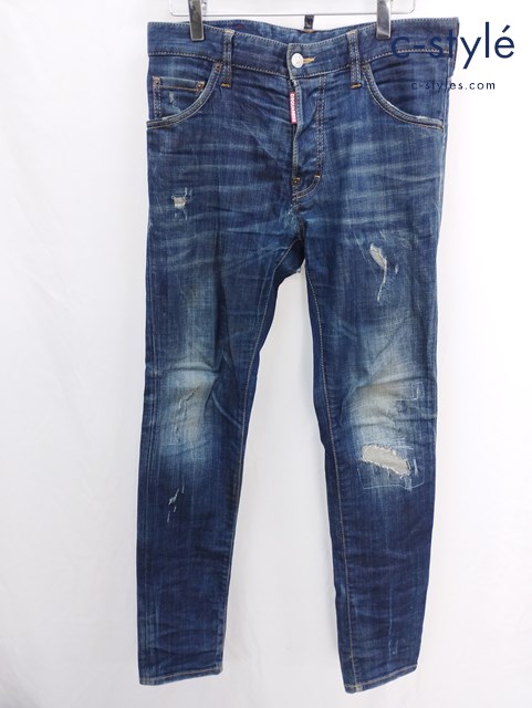 Dsquared2 ディースクエアード デニムパンツ 44 インディゴ Cool guy Jean ダメージ加工