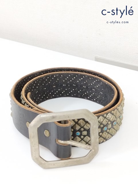 HTC エイチティーシー ベルト 34 ブラック 革 スタッズ ピラミッド