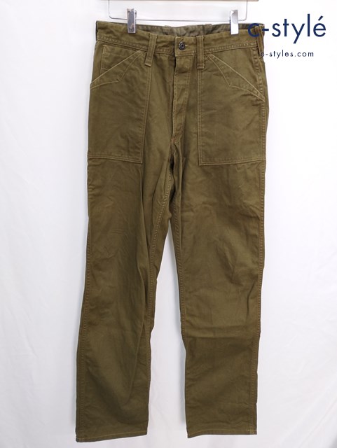 FREEWHEELERS UNION SPECIAL OVERALLS パンツ W30-34 カーキ ボタンフライ