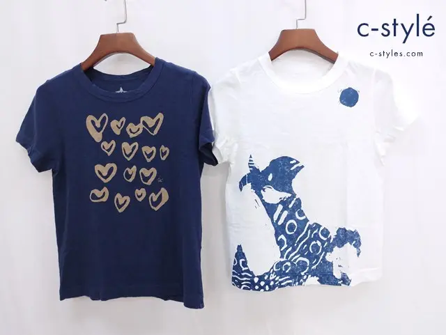 45R フォーティーファイブアール プリントTシャツ 1 2 ホワイト ネイビー 半袖 コットン レディース