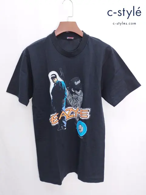 FRUIT OF THE LOOM プリントTシャツ 半袖 EAZY-E 1990 RUTHLESS RECORDS L ブラック