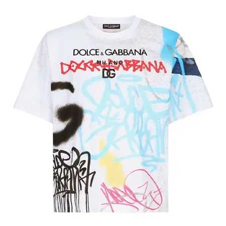 DOLCE & GABBANA(ドルチェ＆ガッバーナ) Tシャツ Tシャツ コットン スプレーグラフィティプリント