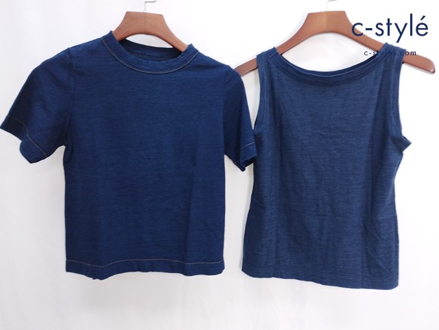 45R フォーティファイブアール タンクトップ 1 Tシャツ インディゴ コットン100％ レディース