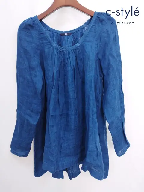 45R フォーティファイブアール ブラウス 0 インディゴ リネン 麻 長袖 レディース