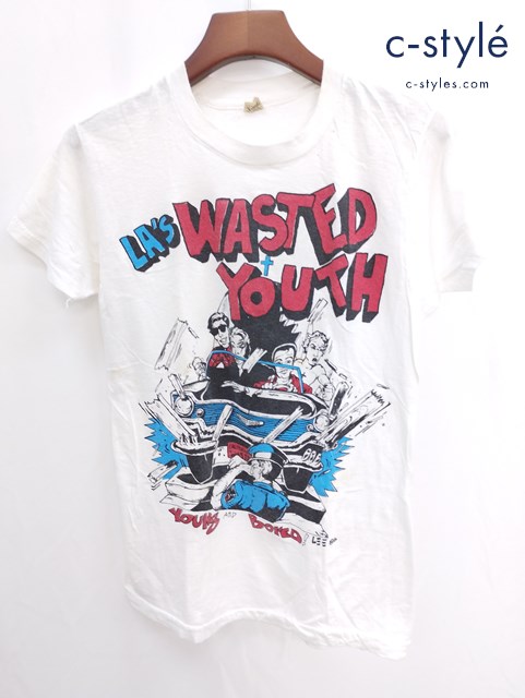 SCREEN STARS スクリーンスターズ プリントTシャツ 半袖 LA’S WASTED YOUTH YOUNG AND BOI’D M ホワイト